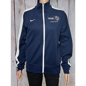 Nike Active Wear Track Jacket Visa Rio 2016 Logo Blue White Uni-Sex Size Small